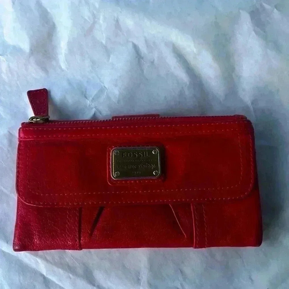 Fossil Long Live Vintage Red Wallet - Picture 2 of 10